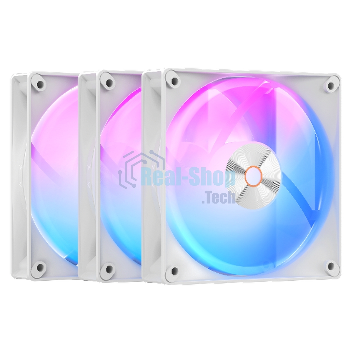 Вентилятор для корпуса Ocypus Delta F12 WH 3 IN 1, 120x120x25мм, 4-PIN PWM, 500-2000 RPM, 29 DBA MAX, HYDRO BEARING