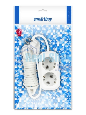 Удлинитель Smartbuy (SBE-16-2-02-Z) 2 гнз х 2,0 м (16А/3.5 кВт, ПВС 3х1.0)
