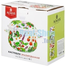 Кастрюля эмалированная AGNESS 934-561 ФРУКТОВАЯ КОРЗИНА 2.0 л