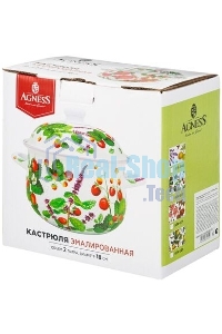 Кастрюля эмалированная AGNESS 934-561 ФРУКТОВАЯ КОРЗИНА 2.0 л