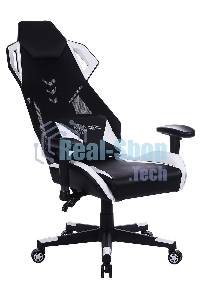 Кресло игровое Cactus CS-CHR-090BLW черный/белый, сиденье черный/белый, эко.кожа, крестовина пластик, пластик черный/белый