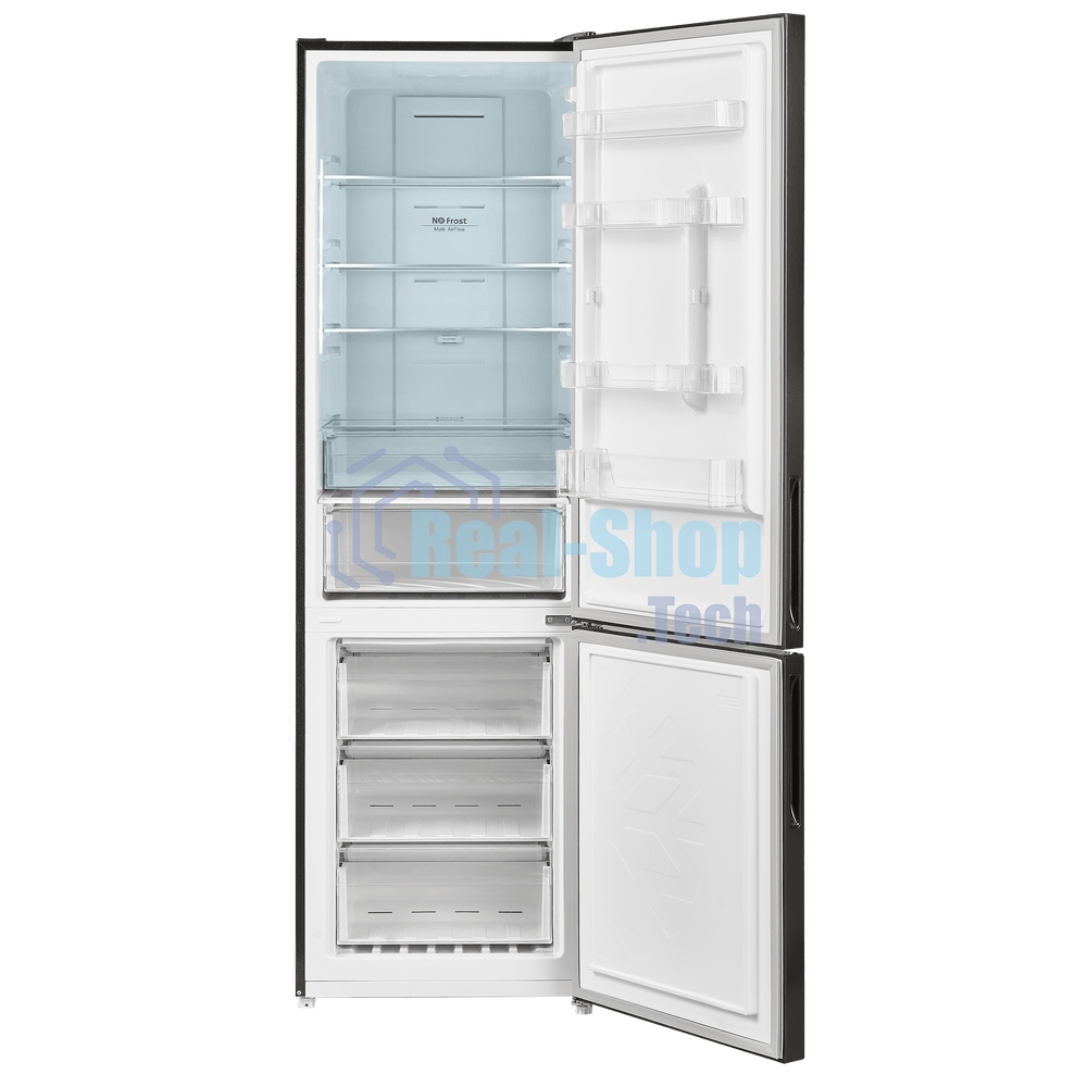 Холодильник Maunfeld MFF200NFSB10 Inverter черный двухкамерный 271/106 л морозилка снизу, NoFrost