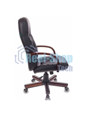 Кресло Бюрократ T-9908/WALNUT черный, кожа