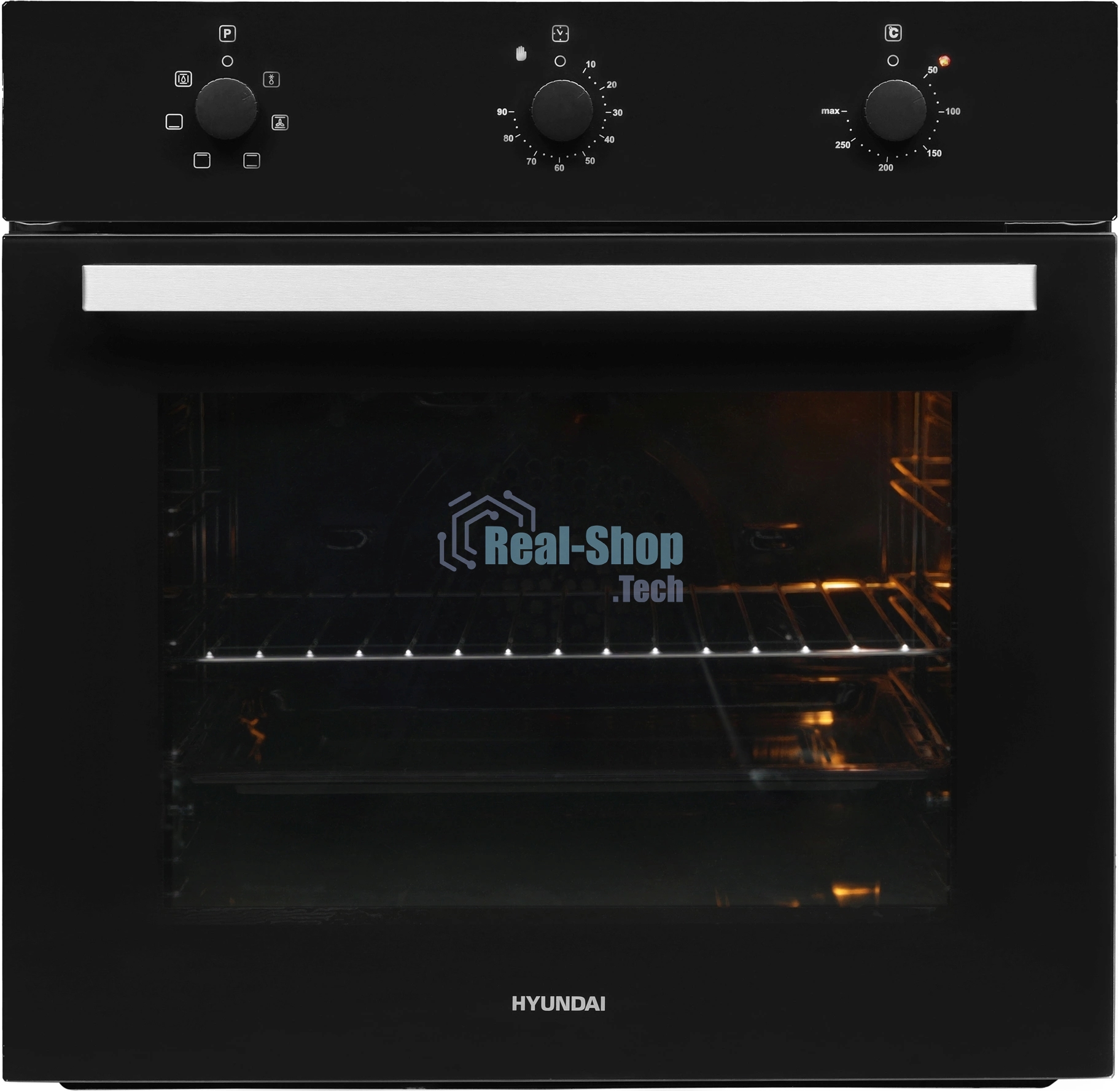 Духовой шкаф Электрический Hyundai HEO 6631 BG черное стекло