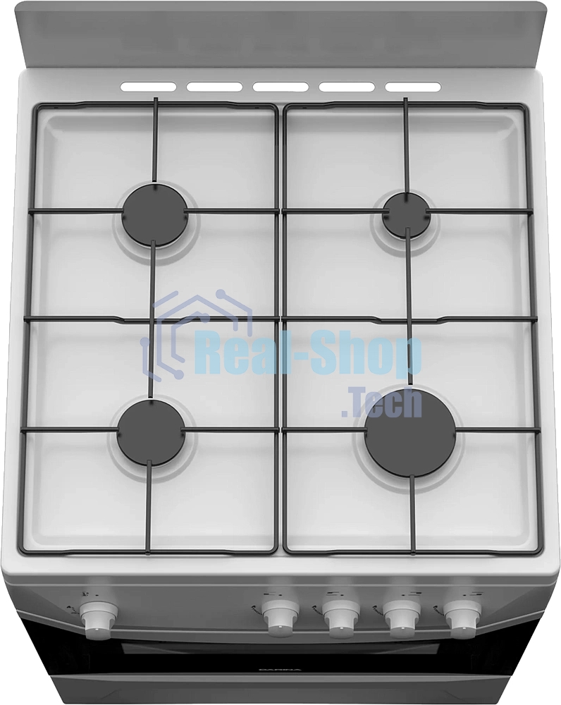 Плита газовая Darina C 1001 W белый/черный, конфорок 4 шт, духовка 50 л, 60 см x 85 см x 60 см