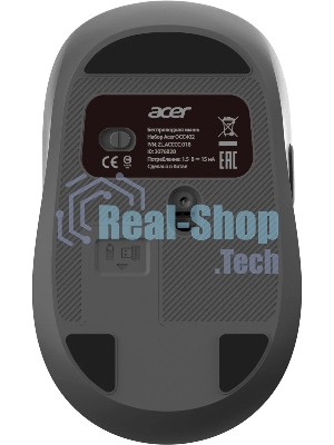 Комплект клавиатура+мышь Acer OCC402 беспроводной, USB, 1600 DPI, чёрный