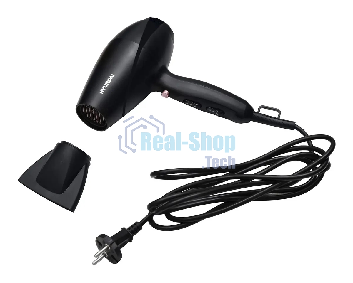 Фен Hyundai H-HDI0750 черный, 2200 Вт, ионизация