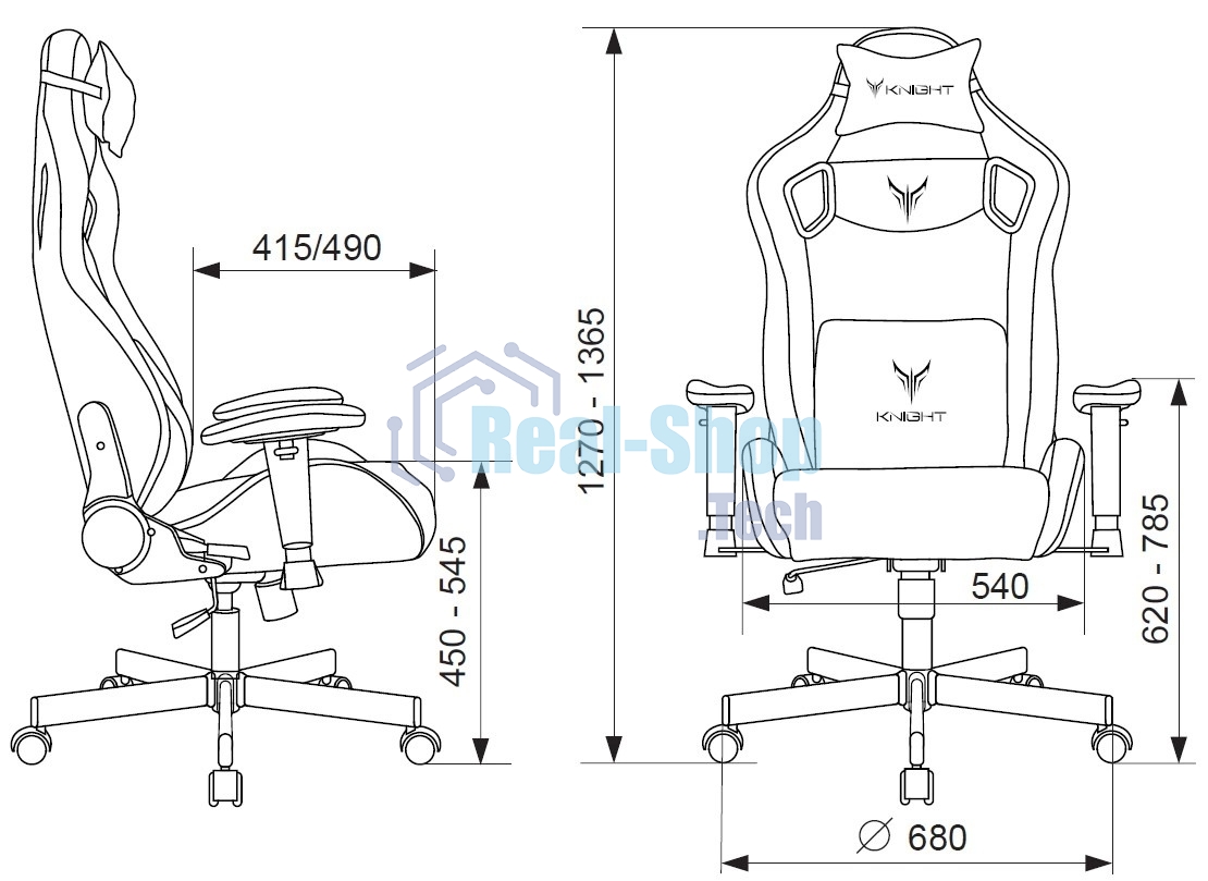 Кресло Knight OUTRIDER черный/красный, экокожа, 120 кг, механизм качания