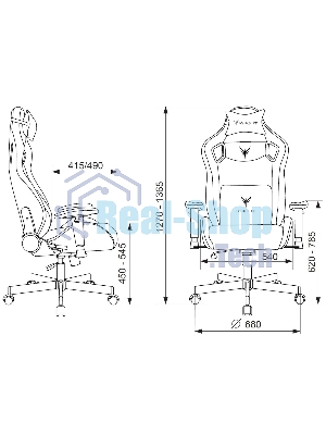 Кресло Knight OUTRIDER черный/красный, экокожа, 120 кг, механизм качания