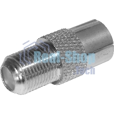 Переход гнездо F –гнездо TV. Коаксиальный переходник F на TV гнездо, никелированный сплав меди