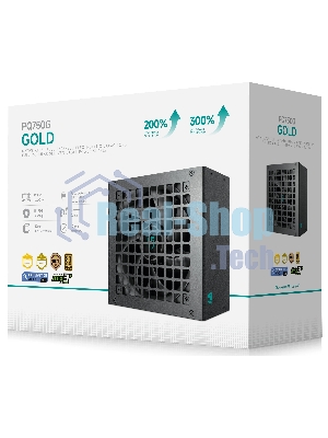 Блок питания Deepcool/GamerStorm PQ750G (ATX 3.1, 750W, Full Cable Management, PWM 120мм fan, 80 PLUS GOLD, Active PFC + Half Bridge + DC/DC, Full Japanese Capasitors, Gen5 PCIe) RET
