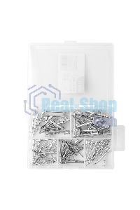 Набор заклепок Deli DL236906 75 шт (2.4мм,3.2мм,4.0мм,4.8мм,6.0мм) * 15 шт Пластиковая коробка.