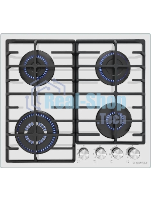 Газовая варочная панель Maunfeld EGHG.64.63CW/G, 4 конфорки, закаленное стекло, белый