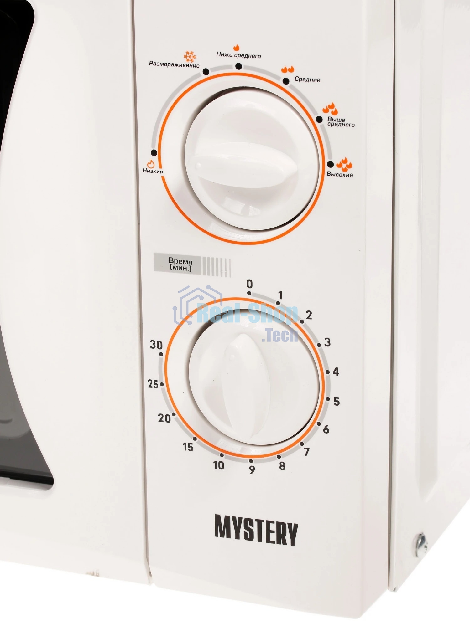 Микроволновая печь Mystery MMW-2013 белый, 20 л, 800 Вт, переключатели - поворотный механизм