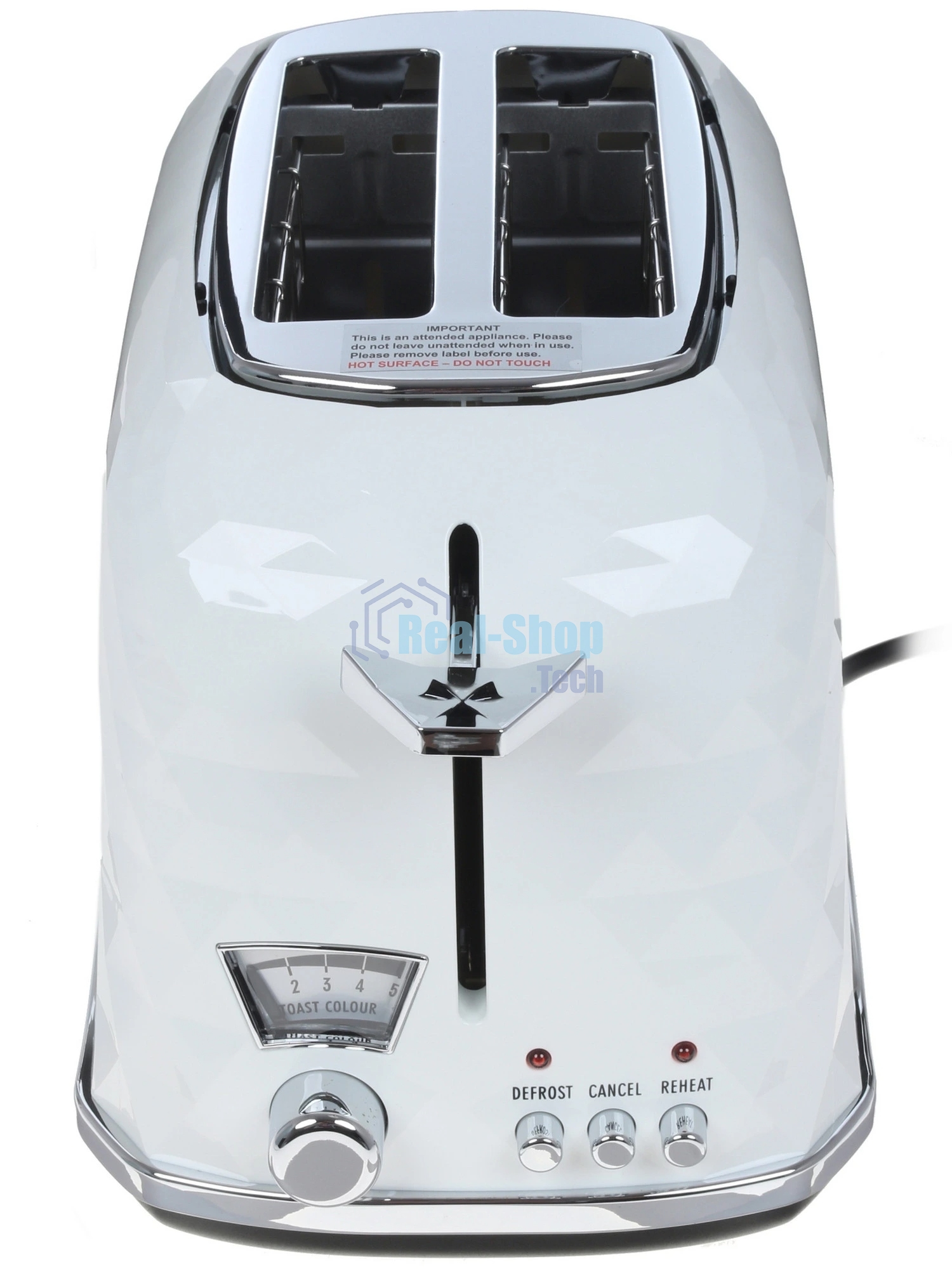 Тостер DeLonghi CTJ 2103 W белый, 900 Вт, 2 слота