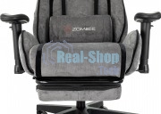 Кресло игровое Бюрократ Zombie Drift/F серый/черный, крестов. пластик, подст. для ног