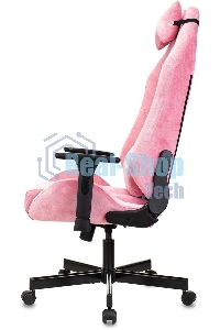 Кресло игровое Knight N1 Fabric розовый Velvet 36 с подголов. крестовина металл