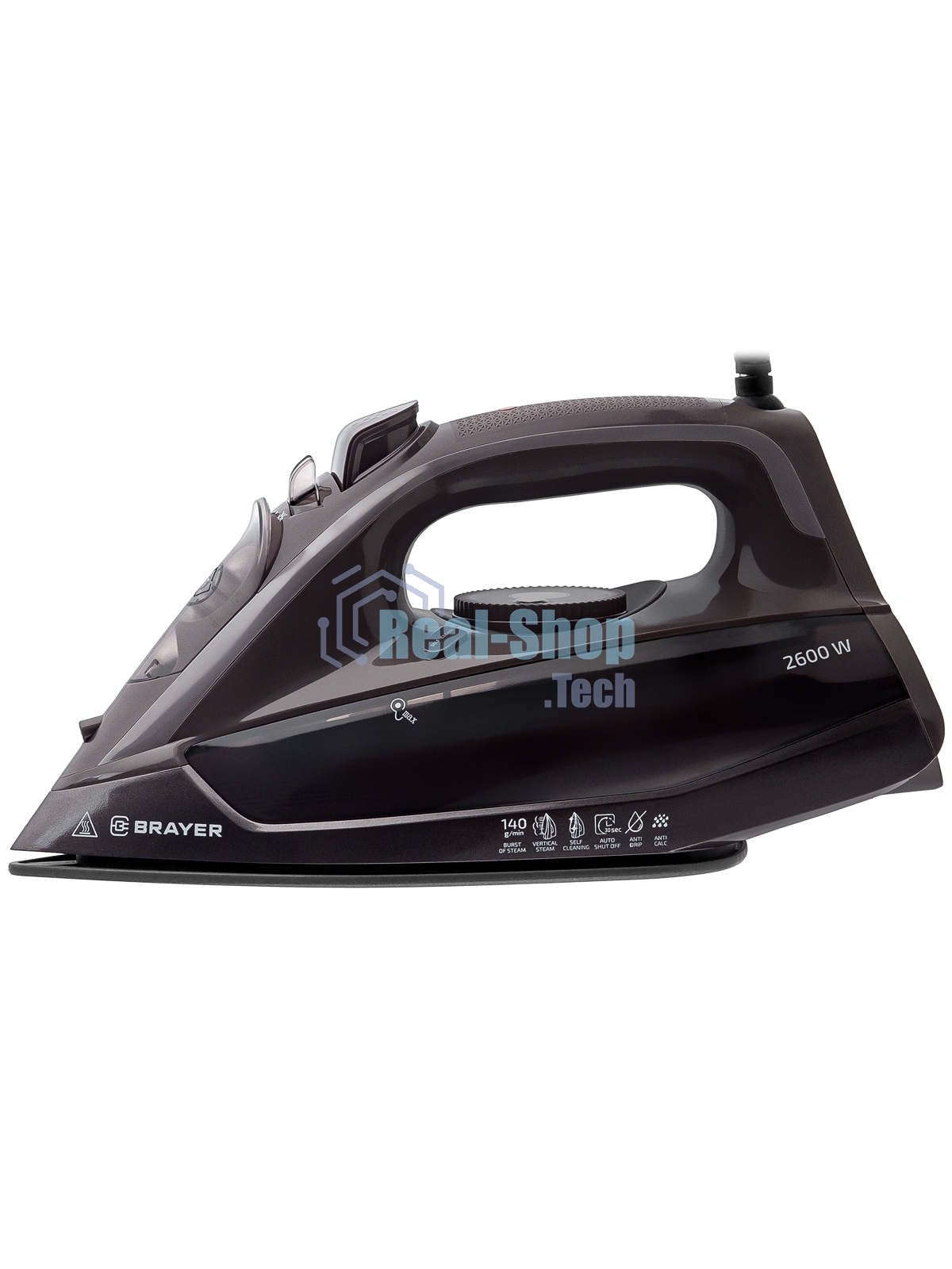Утюг BRAYER BR4020 коричневый/черный, 2600 Вт, 25 г/мин, 140 г/мин, 380 мл