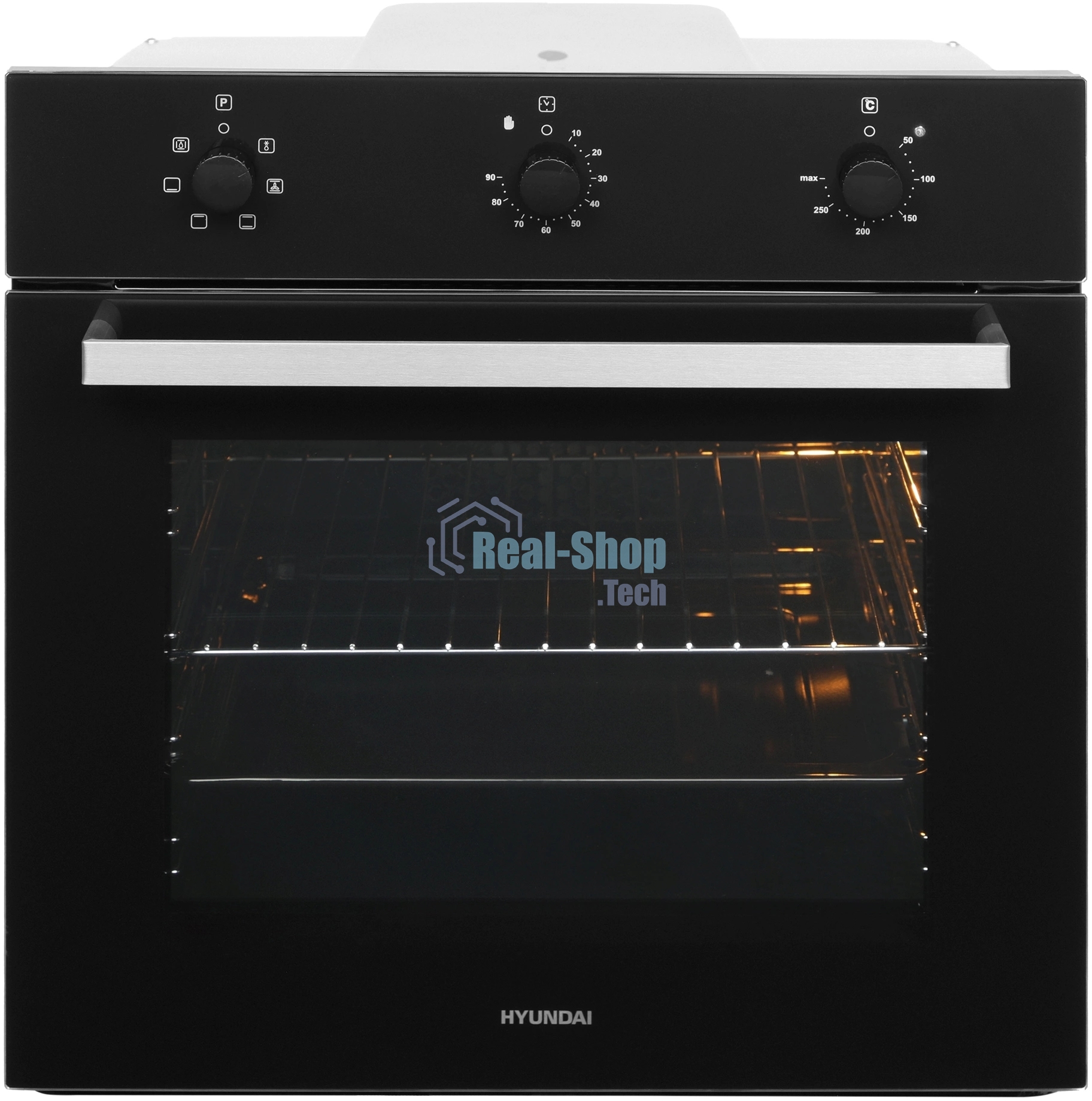 Духовой шкаф Электрический Hyundai HEO 6631 BG черное стекло