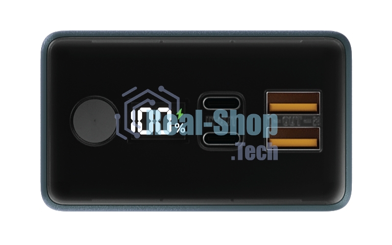 Портативный аккумулятор OLMIO QX-30, 30000mAh, 22.5W, QuickCharge3.0/PowerDelivery, LCD, темно-зеленый