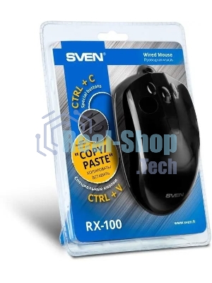 Мышь проводная SVEN RX-100 черный, 4000 dpi, USB, кнопки - 6