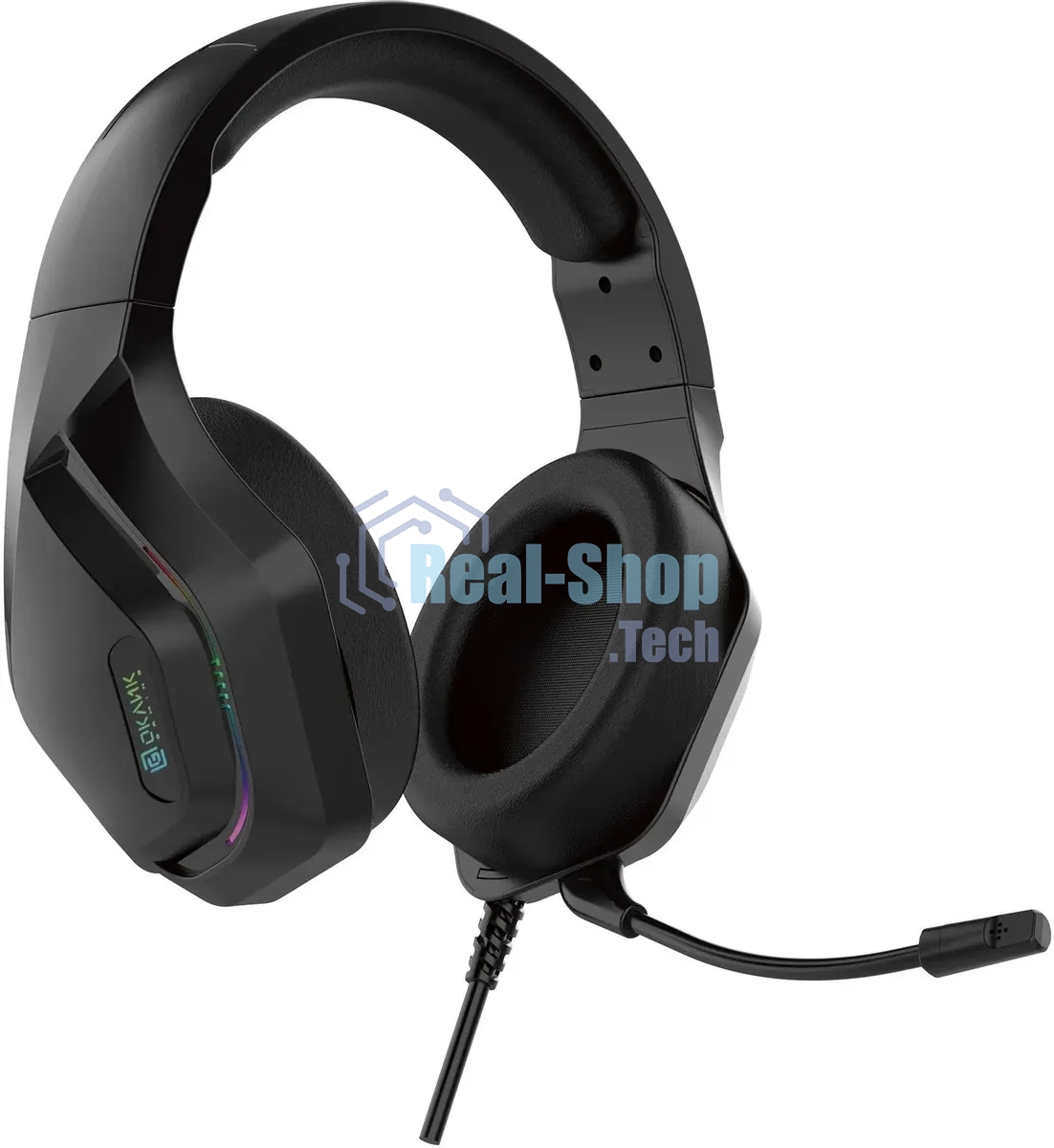 Гарнитура Oklick HS-L600G чёрный, проводная, USB, подсветка