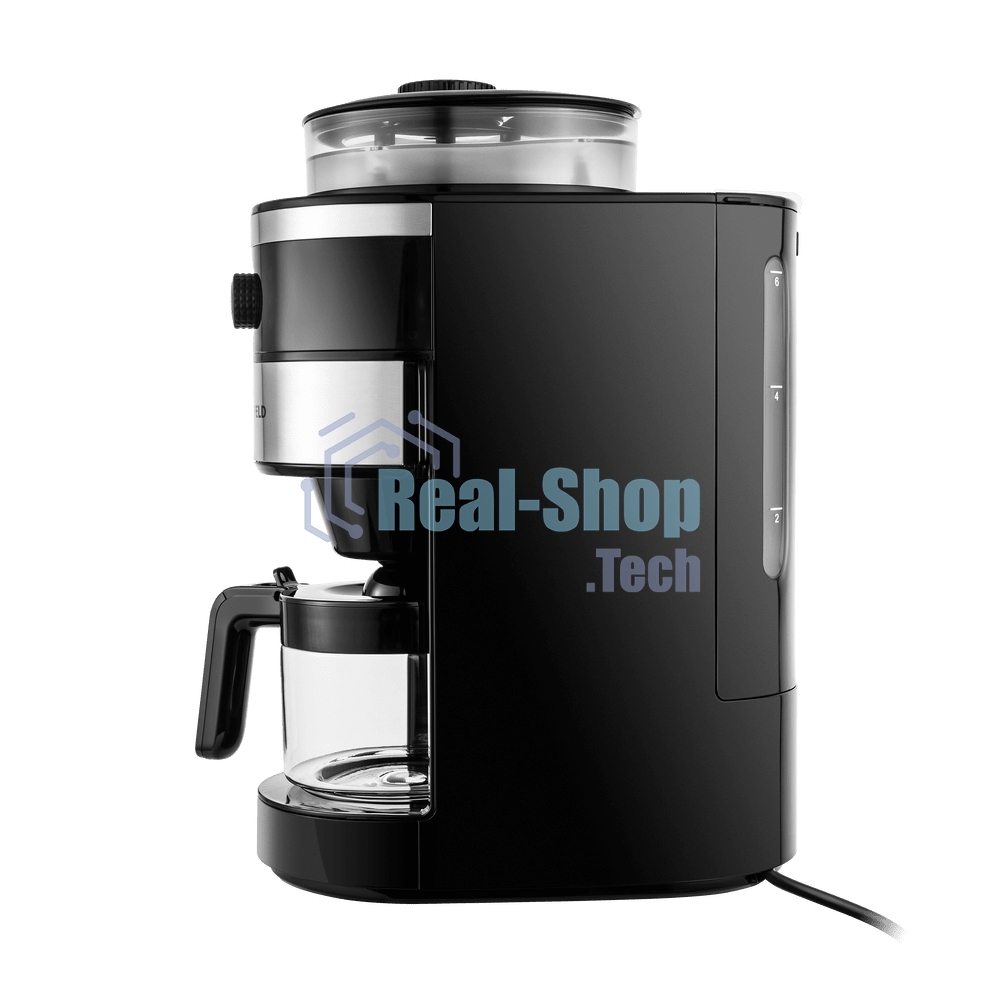 Кофеварка капельная Maunfeld MF-731BK черный, исп. кофе - зерновой/молотый, 0.83 л, 820 Вт.