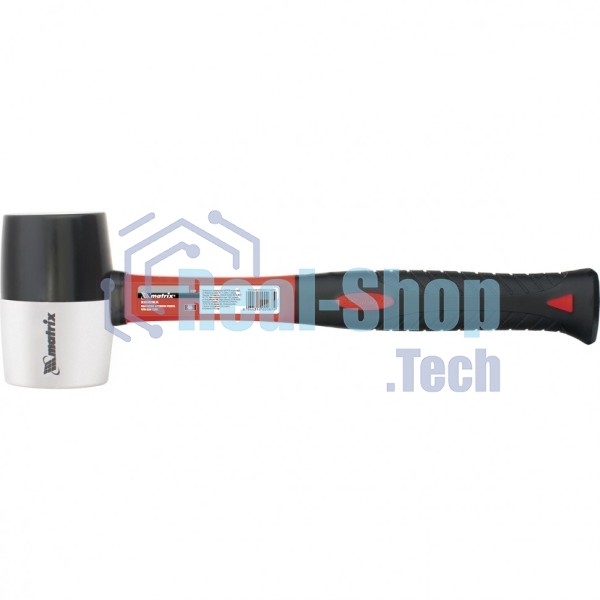 Киянка резиновая Matrix 11172, 680 г, черно-белая резина, фибергласовая рукоятка