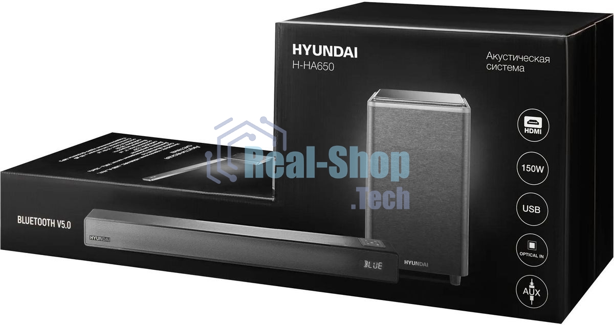 Микросистема Hyundai H-HA650 черный 150Вт FM USB BT SD/MMC/MS