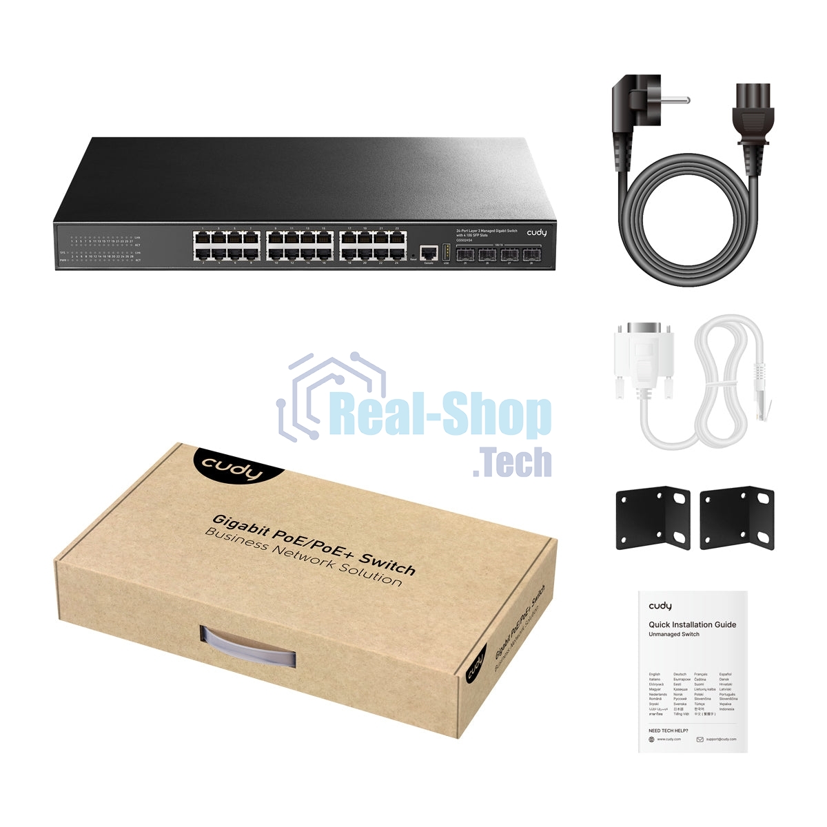 Коммутатор Cudy GS5024S4, 24×1 Гбит/с + 4×10 Гбит/с SFP+