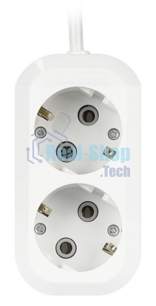 Удлинитель Smartbuy (SBE-16-2-02-Z) 2 гнз х 2,0 м (16А/3.5 кВт, ПВС 3х1.0)