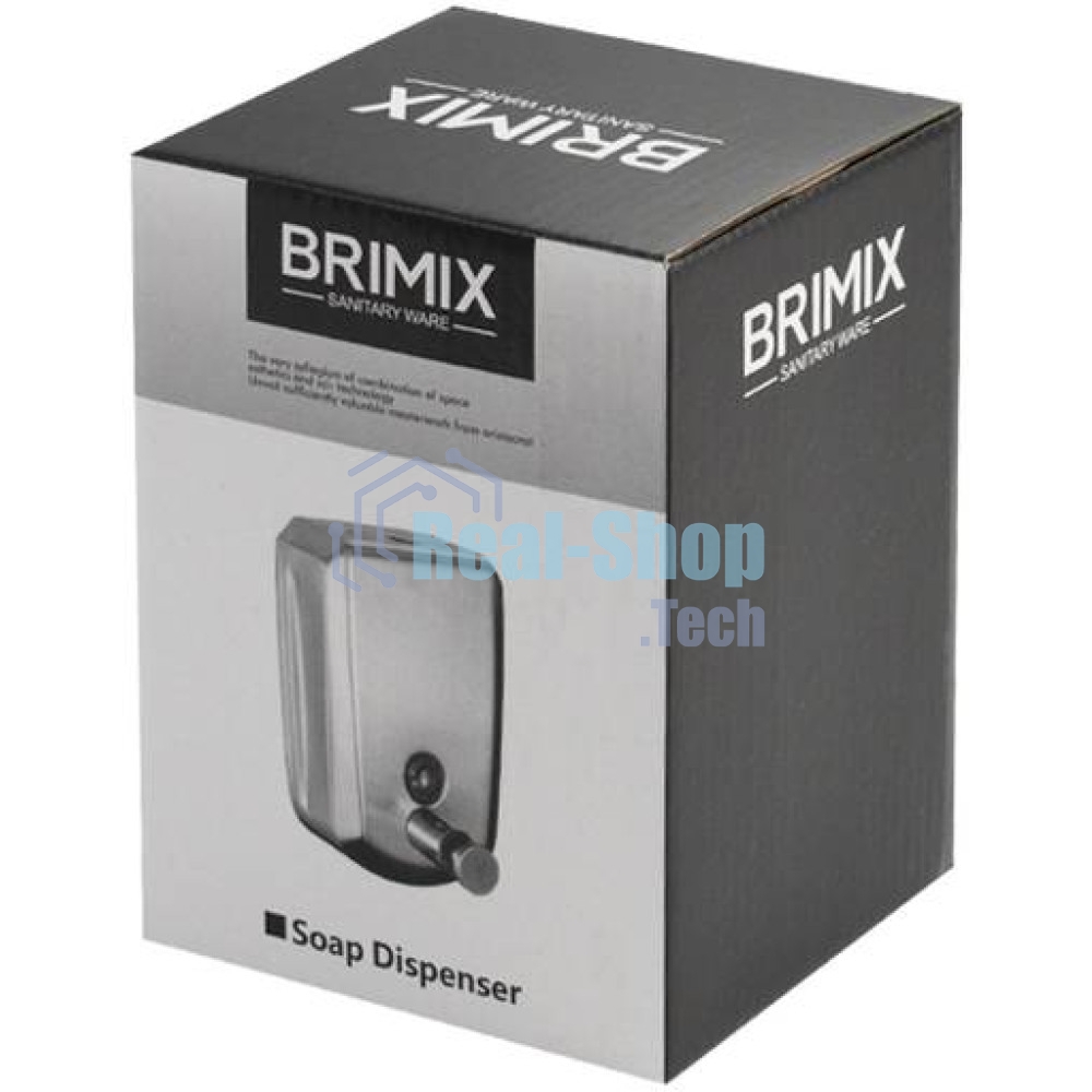 Дозатор жидкого мыла настенный, металический с глазком, из нерж.стали 201, на 500 мл ХРОМ BRIMIX 643