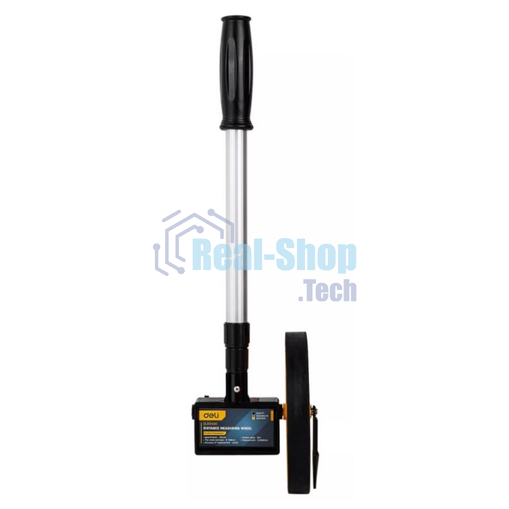 Измерительное колесо с механическим счетчиком Deli DL330060 150мм Точность:± 0,5%, значение деления:0,1 мм, Двухступенчатая алюминиевая масштабируемая рукоятка