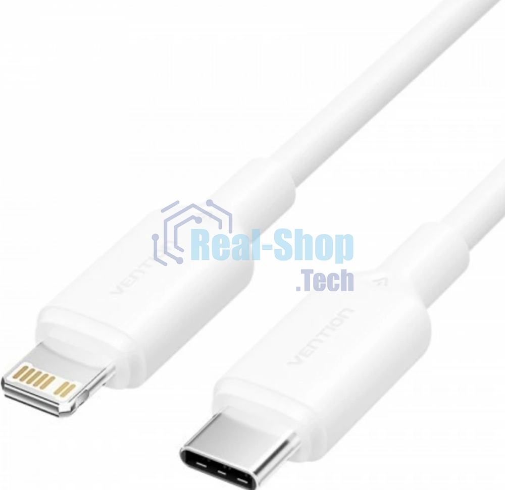 Кабель Vention USB 2.0 CM/Lightning 8M для iPad/iPhone 3A - 1м. белый