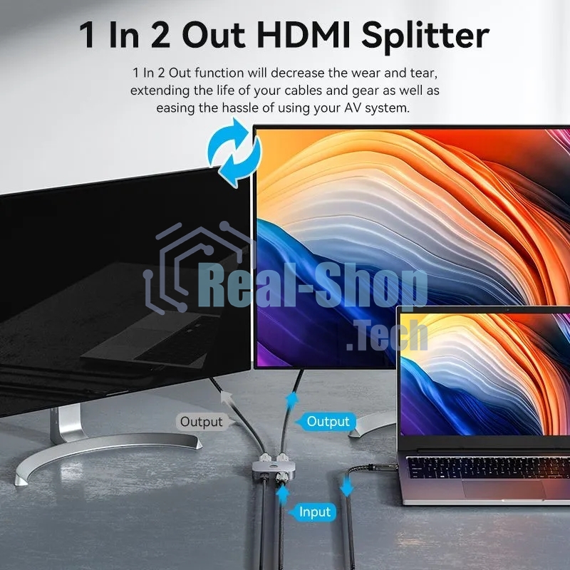 Переключатель - разветвитель Vention HDMI v2.1 двунаправленный 2x1/1x2