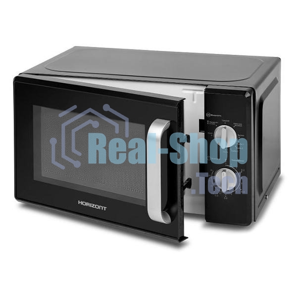 Микроволновая печь Horizont 20MW700-1478AAB черный, 20 л, 700 Вт, переключатели - поворотный механизм