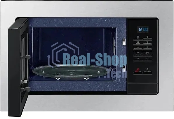 Микроволновая печь встраиваемая Samsung MS23A7013AT/BW серебристый/черный, 23 л, 1150 Вт, переключатели - кнопки