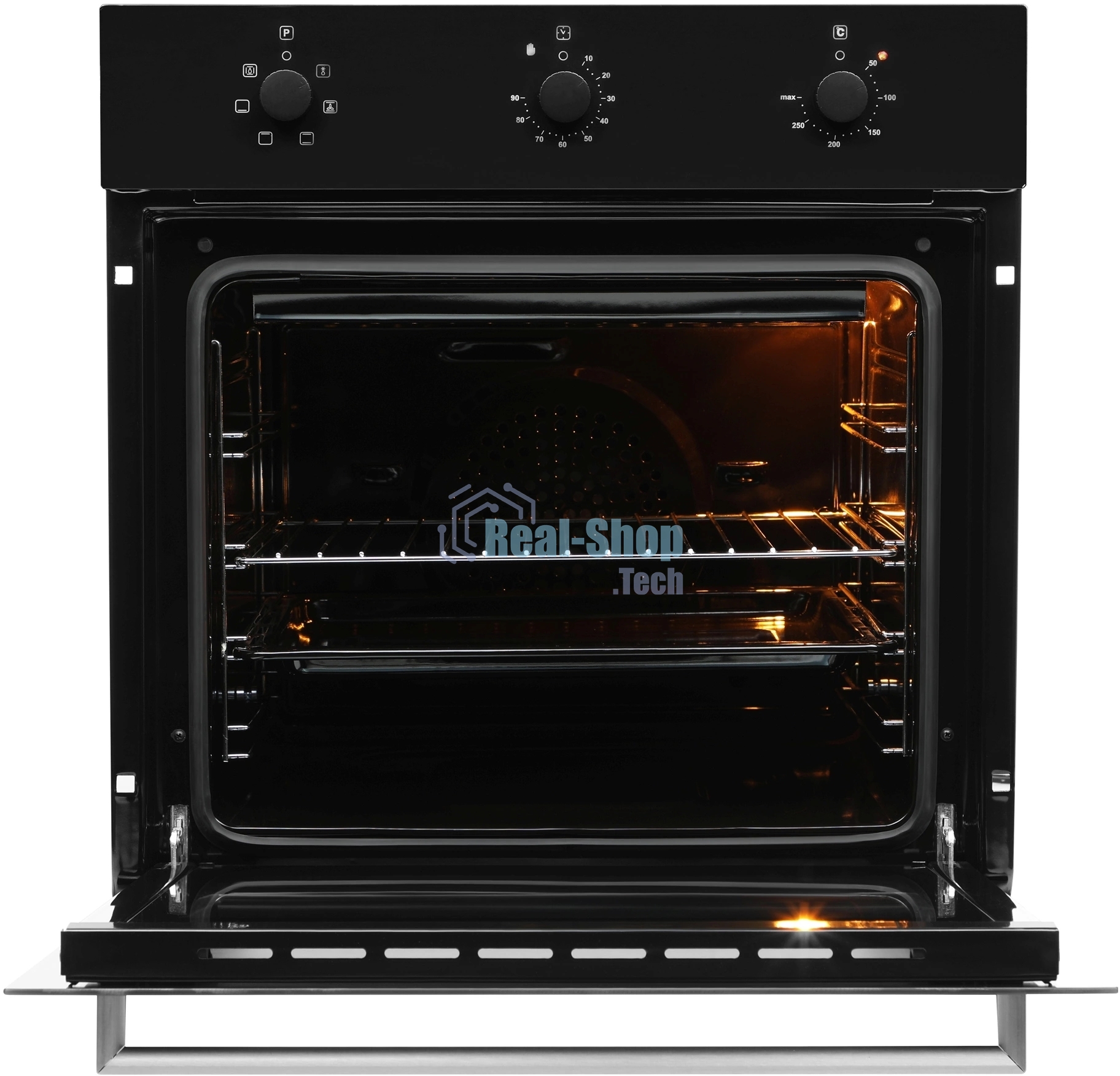 Духовой шкаф Электрический Hyundai HEO 6631 BG черное стекло