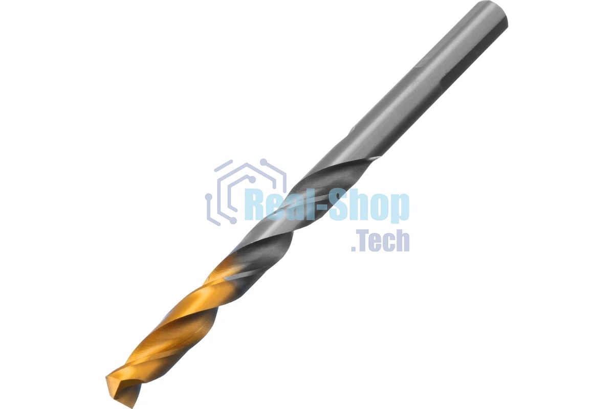 Сверло спиральное по металлу Denzel 7,5 x 109мм, Р6М5, Golden Tip