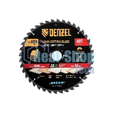 Пильный диск по дереву Denzel ф400 х 50 мм, 40 зубьев 733717