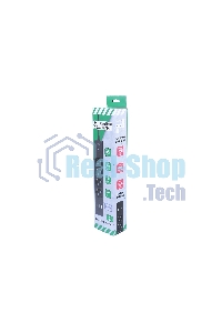 Бытовой удлинитель PowerCube, 4 р с/з вык.,3USB, 3500 Вт, 16А, 1.9 м, 3x1,0 черный PC-7B-2M