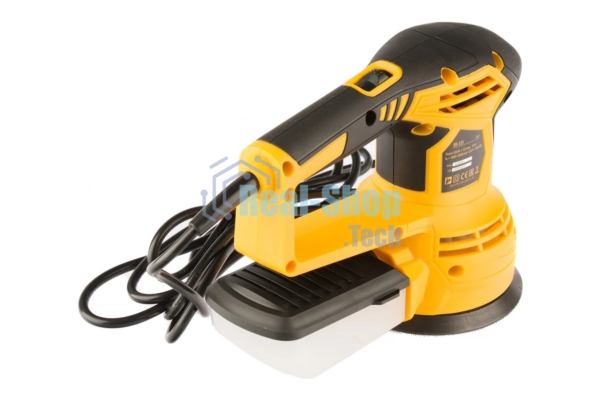 Эксцентриковая шлифовальная машина Denzel OS-125, 450 Вт, 6000-12000 об/мин