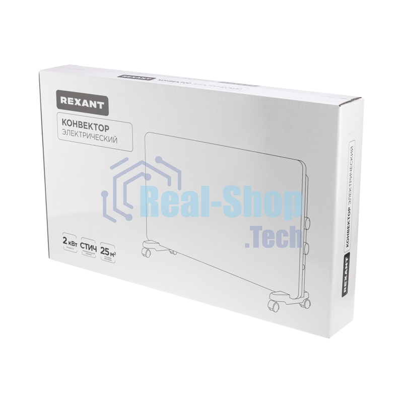 Конвектор Rexant 60-0095 белый, 2000 Вт, 25 м2, термостат