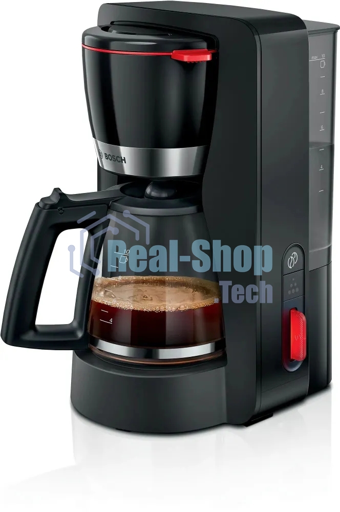 Кофеварка капельная Bosch TKA4M233, черный, тип кофе молотый, 1.4 л, 1200 Вт