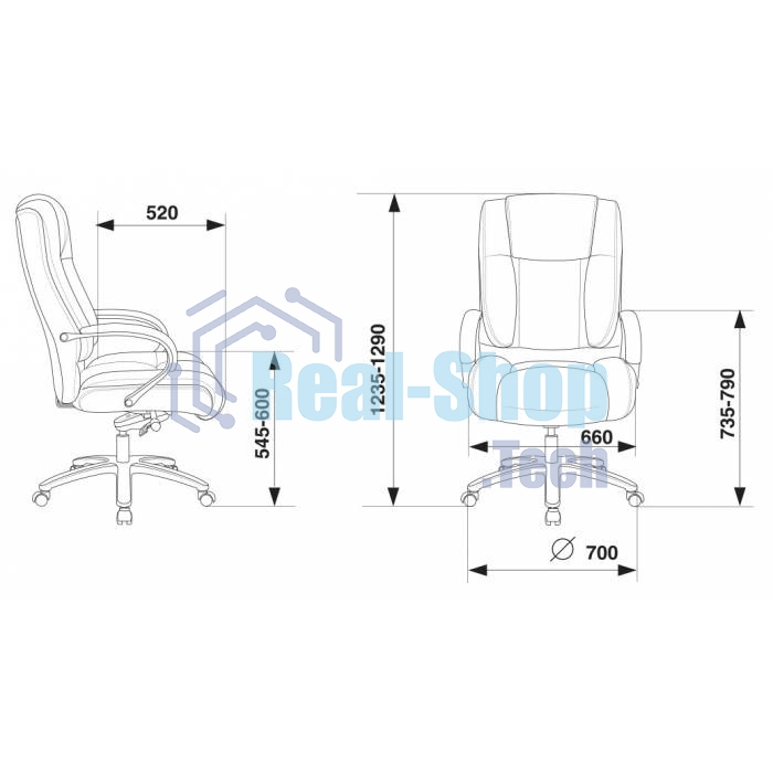 Кресло руководителя Бюрократ T-9925SL/BLACK черный, кожа, крестовина хром