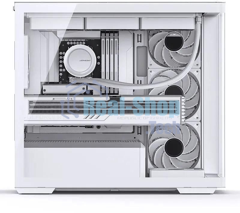 Корпус без блока питания JONSBO D300, Mini-Tower, TG, no fan, 2xUSB-A 3.2 + 1xUSB-C 3.2, mATX, mITX White