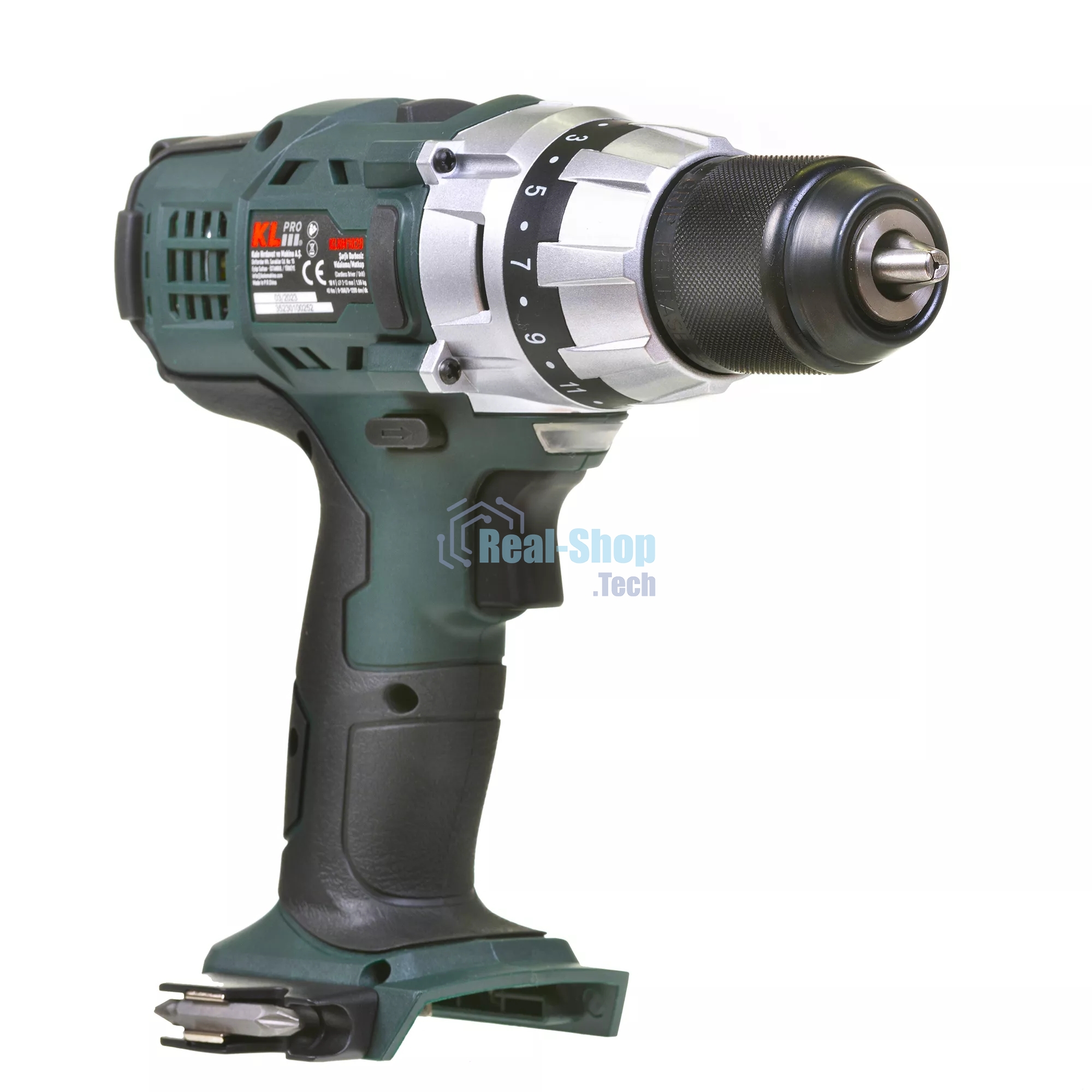 Профессиональный шуруповерт аккумуляторный Klpro KLNM18-00 (18В, без ЗУ и АКБ, 40Нм, 2 скорости, 20-ступений к/м, подсветка,в кейсе)