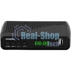 Приставка для цифрового ТВ Hyundai H-DVB500 черный, DVB-T2, DVB-T, DVB-C, HDMI, USB 2.0 х2
