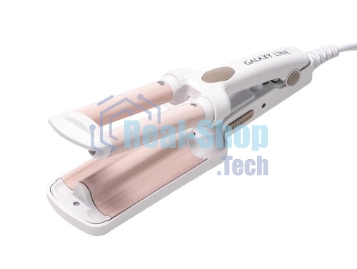 Щипцы для завивки волос Galaxy Line GL4667 белый/бежевый, 10 мм, 180 °C, 1 режим