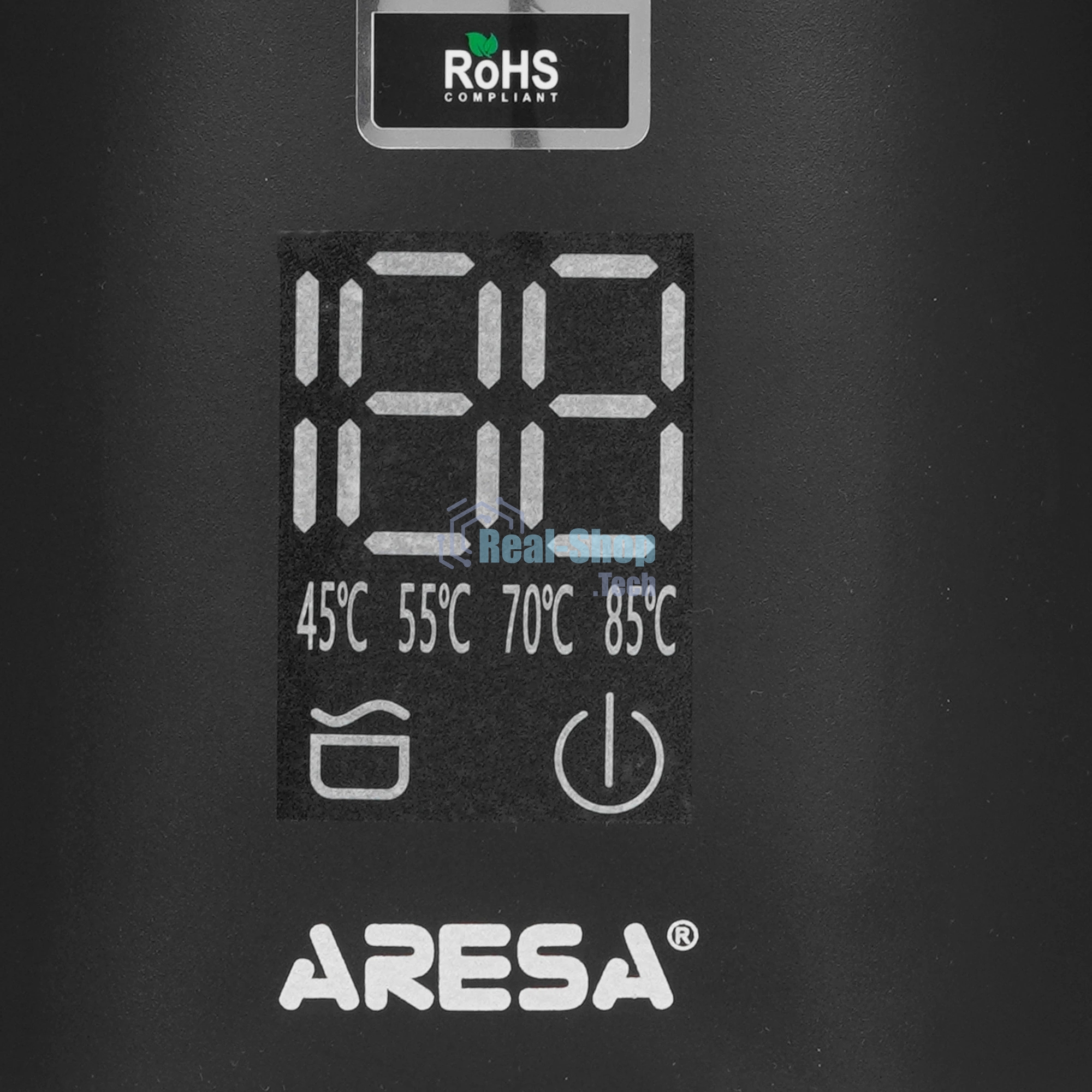 Электрочайник Aresa AR-3482 черный, 1.6 л, 1700 Вт, скрытый нагревательный элемент, поддержание температуры